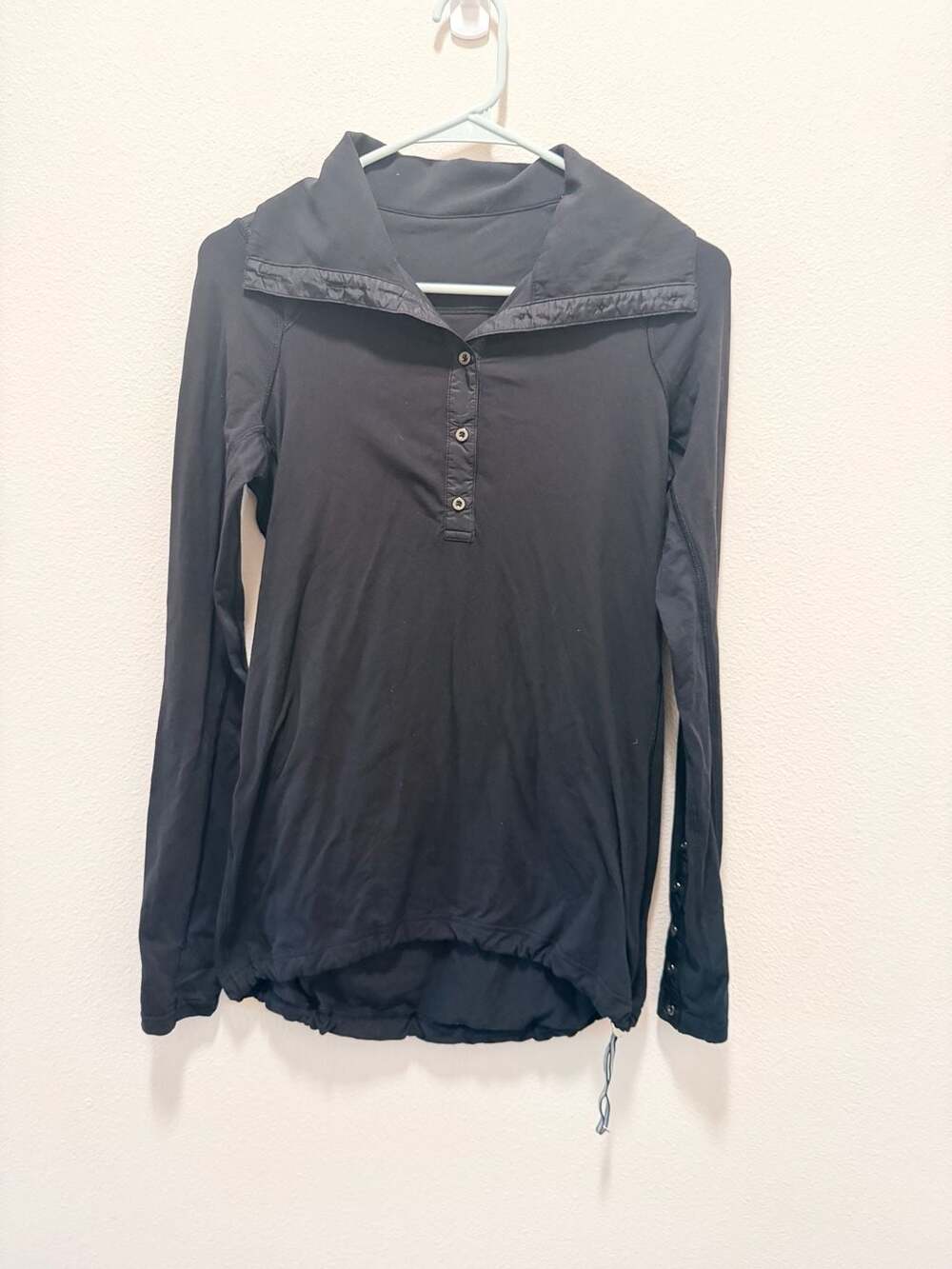 Lululemon Pedal Power Long Sleeve Snap Turtleneck Pullover Black